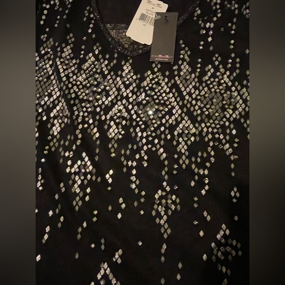 MISS ME sheer bling top X-small NWT - Picture 2 of 6